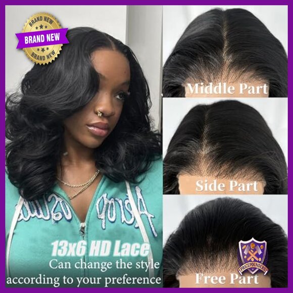 13x6 Lace Front Wig, 18 Inch Body Wave, Glueless Synthetic, Pre Plucked main image 6